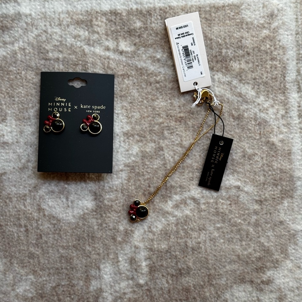 Kate Spade Disney Minnie Mouse Earrings and Bracelet Set, NWT